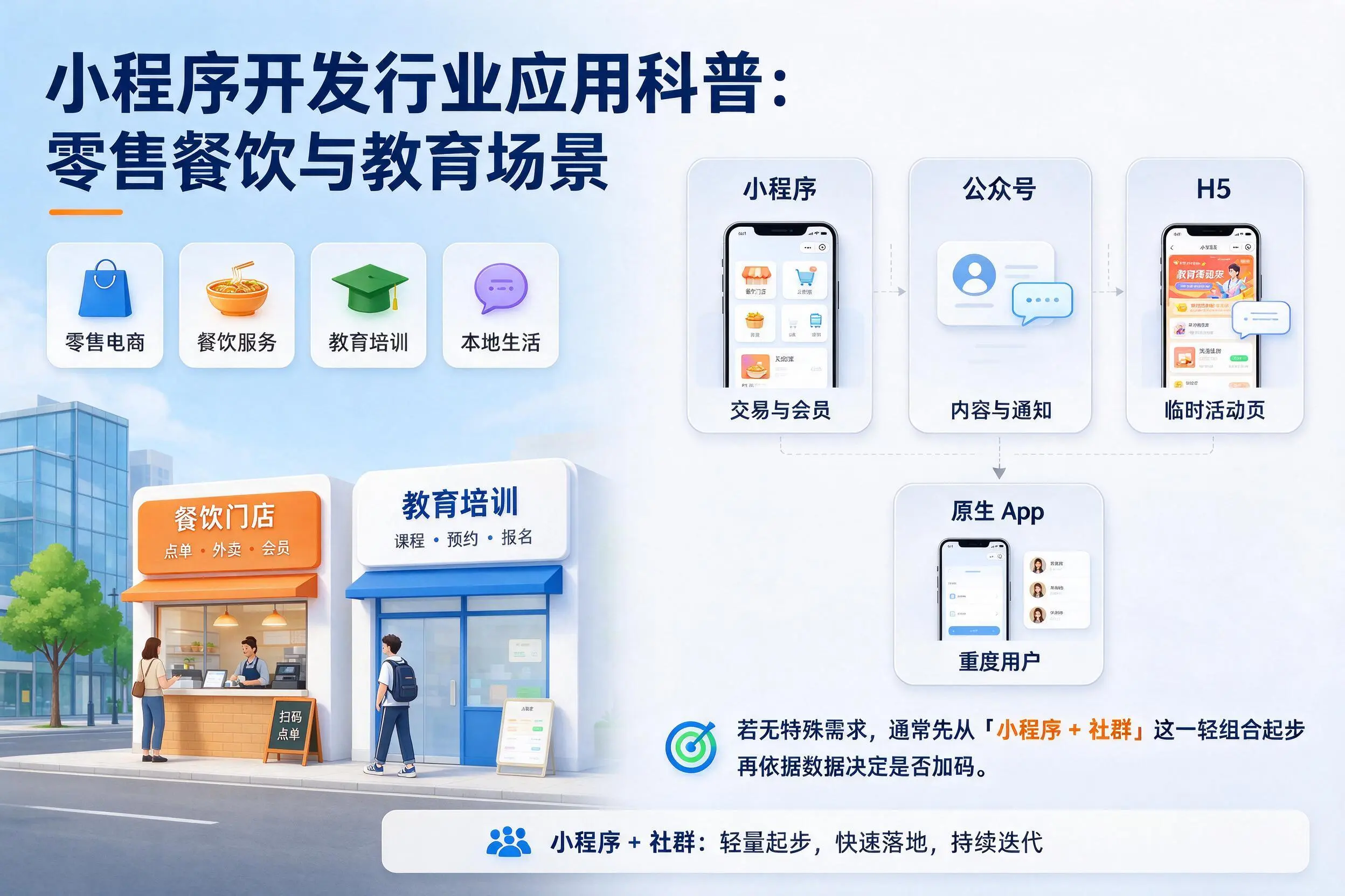 儋州小程序开发行业应用科普：零售餐饮与教育场景